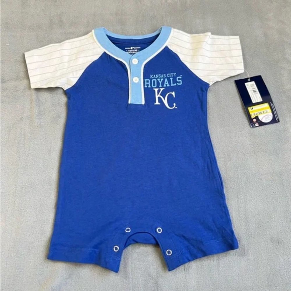 MLB Kansas City Royals Toddler Boys' Short Sleeve Romper - 3-6 Months